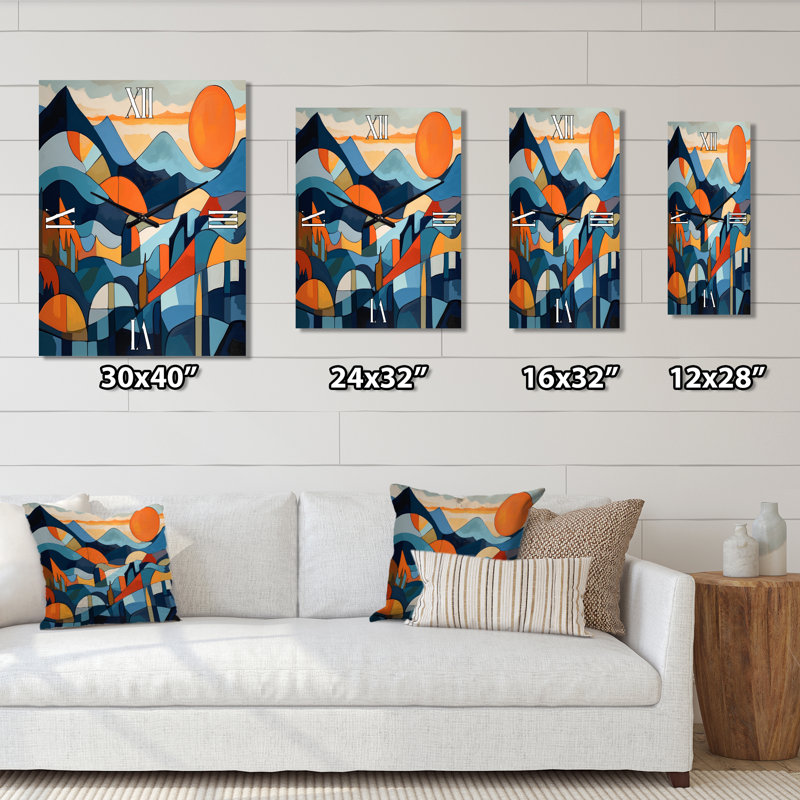 Jantarpa - Horloge murale abstraite Mid-Century, H 40 po x l 30 po x P 1 po