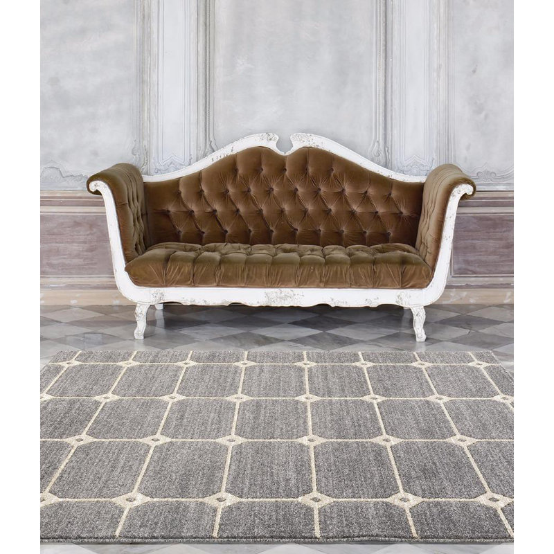 Tapis d'intérieur / extérieur gris Inamae, Rectangle 5 pi 2 po x 7 pi 2 po
