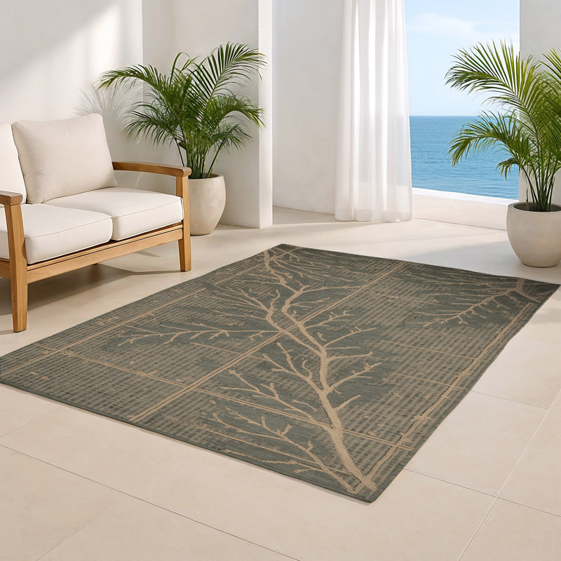 Nature Gray Indoor and Outdoor Area Rug, Rectangle 2' x 3'