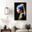 Fille avec une boucle d'oreille perle, art sur toile classique prêt à être accroché - Studio élégant-401880513
