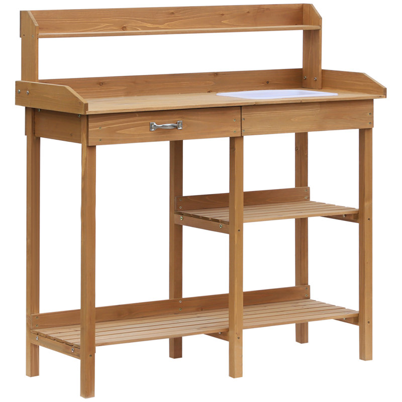 Aided Fir Wood Potting Bench