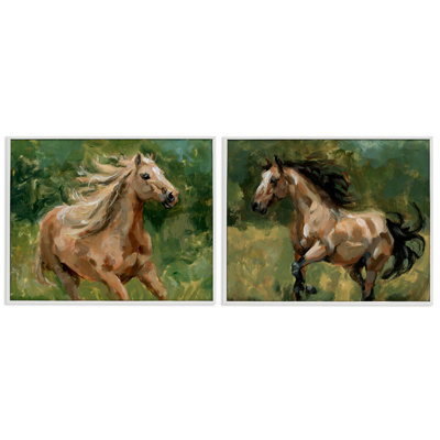  «Trotting Horse visages», ensemble de 2 giclées par Victoria Barnes
