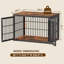 Meuble de rangement robuste pour chien de 46 pouces, table de bout décorative pour animal de compagnie, chenil en bois pour l'intérieur-132647111-115403694