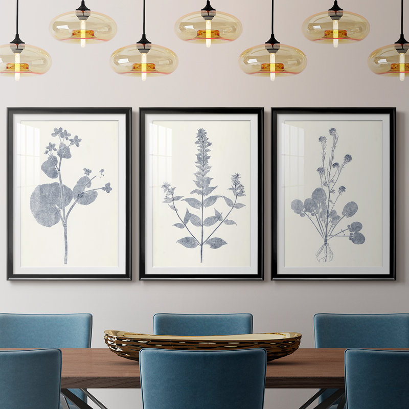 Marine Botanicals VI - reproduction sur mesure encadrée de qualité supérieure - 3 pièces, H 19 po x l 27 po, Noir