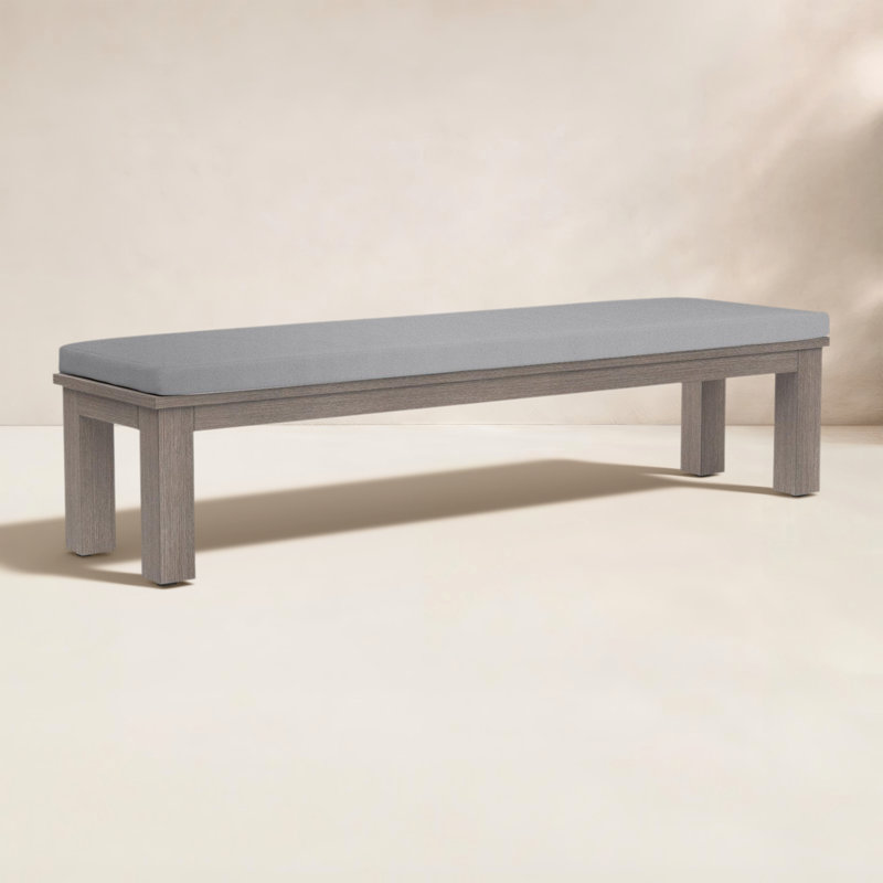 Banc de salle à manger avec coussin en lin Laguna, Toile granit Sunbrella®