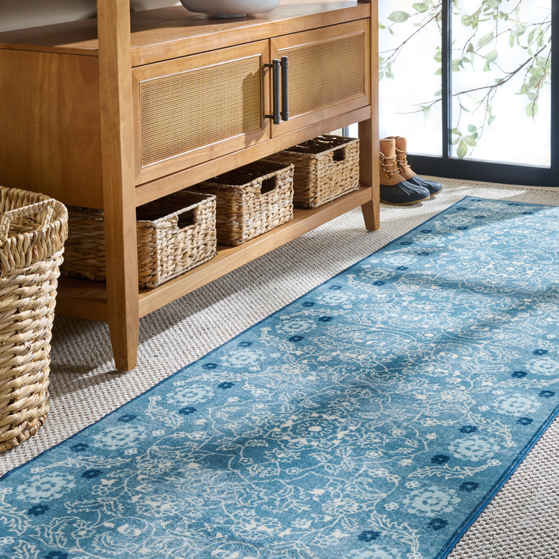 Tapis floral lavable à la machine MSRW 194 Performance, Tapis de couloir 2 pi 6 po x 8 pi