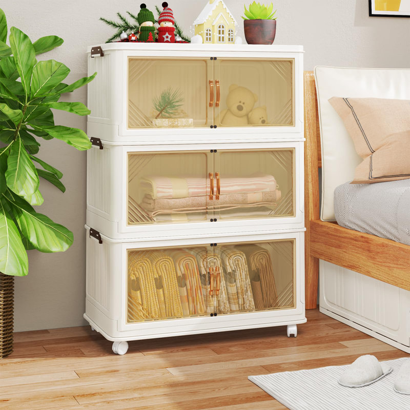 Large Stackable Storage Bins With Lids, 44.09" H x 29.53" W x 14.96" D