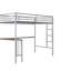 Lit mezzanine simple en métal argenté avec garde-corps de bureau polyvalents, conception compacte-118035587