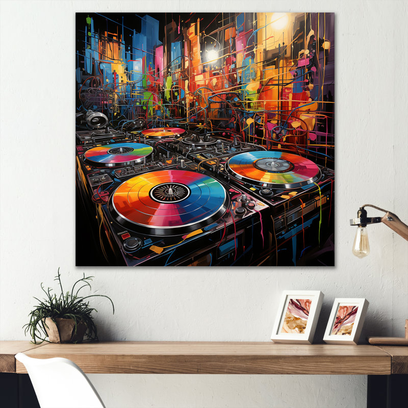 Platines vinyle multicolores Melody I, H 29 po x l 29 po