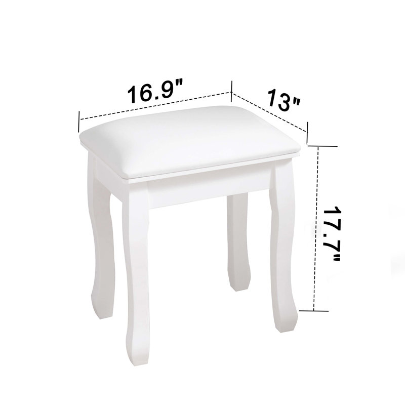 Tabouret de coiffeuse Berber Sleek Design, Blanc