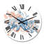 Pieuvre bleue avec fleurs roses - horloge murale nautique et côtière-1302761409