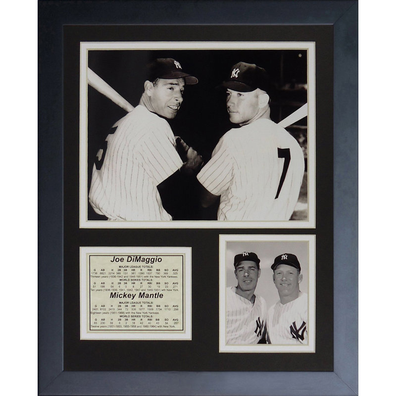 Black Framed Joe DiMaggio and Mickey Mantle Photo Collage