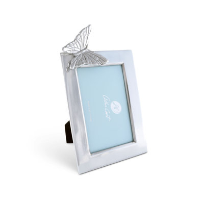 Butterfly Silver Metal Embossed Picture Frame
