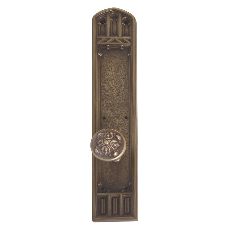 Renaissance Round Knob with Arch Rosette, Aged Brass