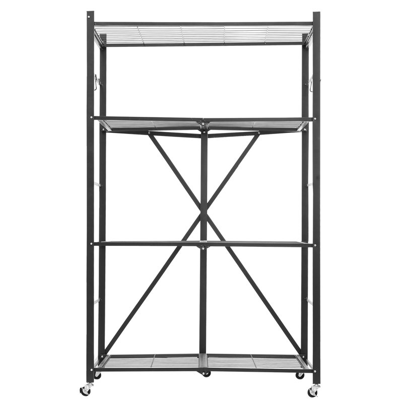 Tablette de rangement pliante avec roulettes