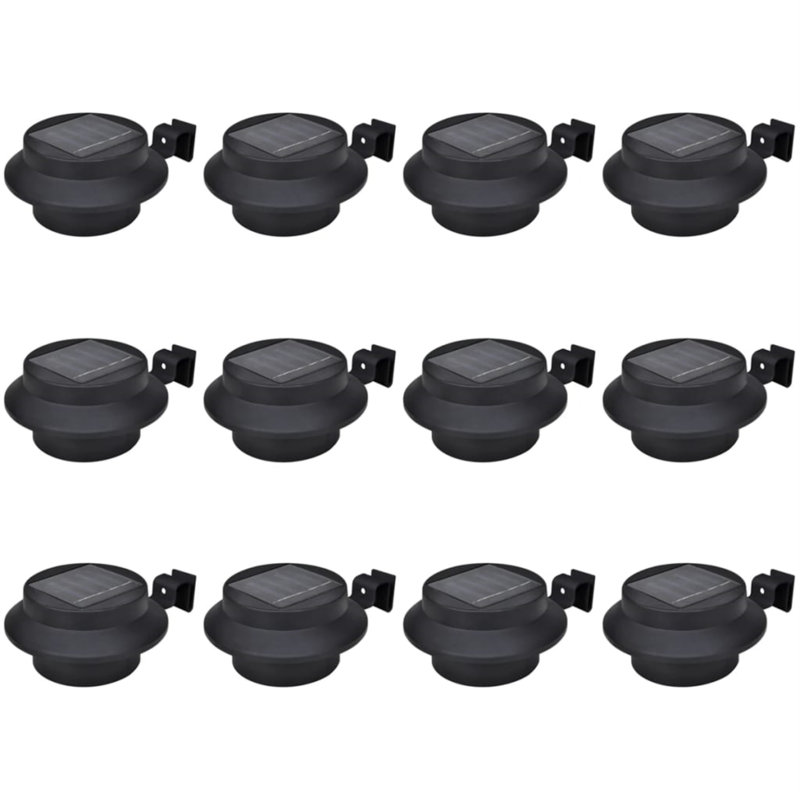 Solar Gutter Light LED Patio Fence Deck Landscape Driveway Path Light, 6, Black