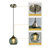Aarunya 1 - Light Single Pendant Kitchen Island Lighting Globe Pendant Light Fixtures Modern Pendant Lighting-1163766482-1163766490