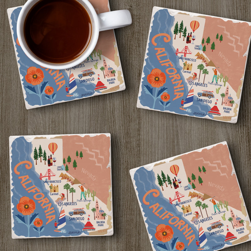 Ensemble de sous-verres californiens 4 pièces California