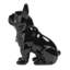 Sculpture bouledogue français noir en céramique lustrée de 12 po Winston-336783143