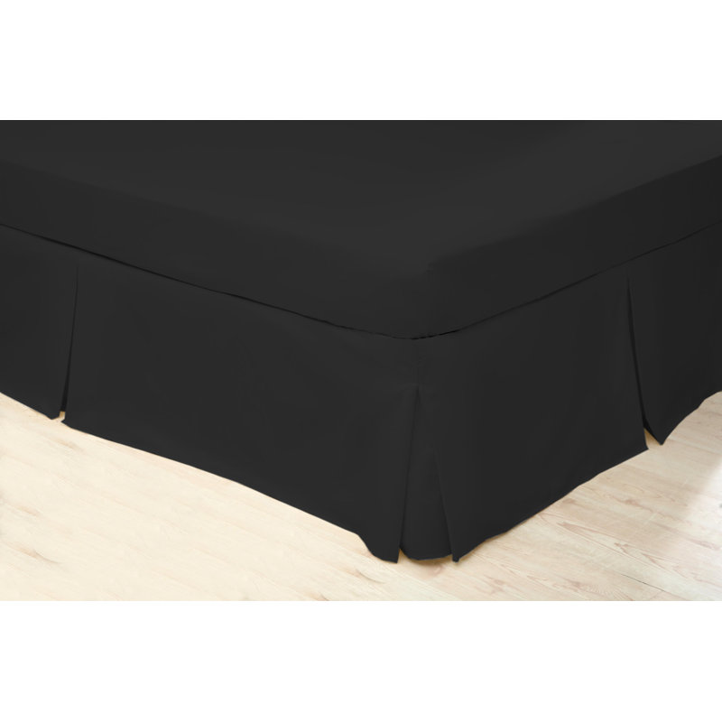 200 TC 50/50 Percale Polycotton Tailored Bed Skirt, Black, Single (3')
