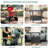 Outdoor Metal Grill Table For Big Egg Style Bbqs, Featuring Foldable Side Panels, Supports Large And Similar Grills, Heavy - Duty Iron Build, Spacious Storage Tools, Quick Assembly, Movable Water ,