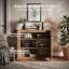 Buffet modulaire avec portes en bois à double arc, brun clair-481683717
