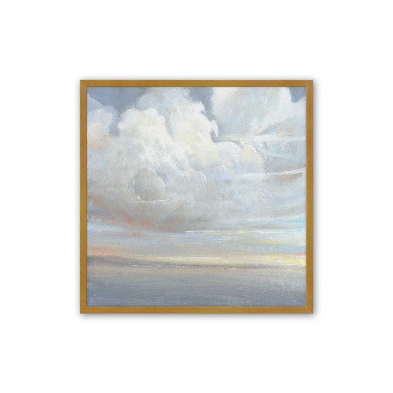Imprimé «Layers of Light and Clouds II», H 13,75 po x l 13,75 po, Cadre ouvert en angle, or poli