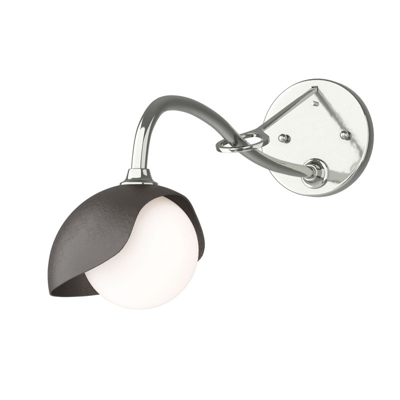 Brooklyn 1 - Light Hardwired Armed Sconce, Sterling, Oil Rubbed Bronze