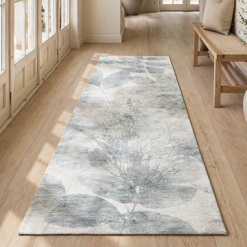 Machine Washable Indoor/Outdoor Chantille ACN2890 Floral Rug, 2'3" x 7'6" Runner, Taupe
