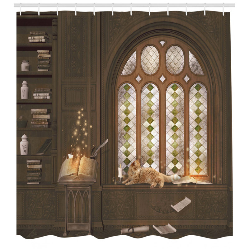 Shower Curtain with Hooks Included, 75" H x 69" W