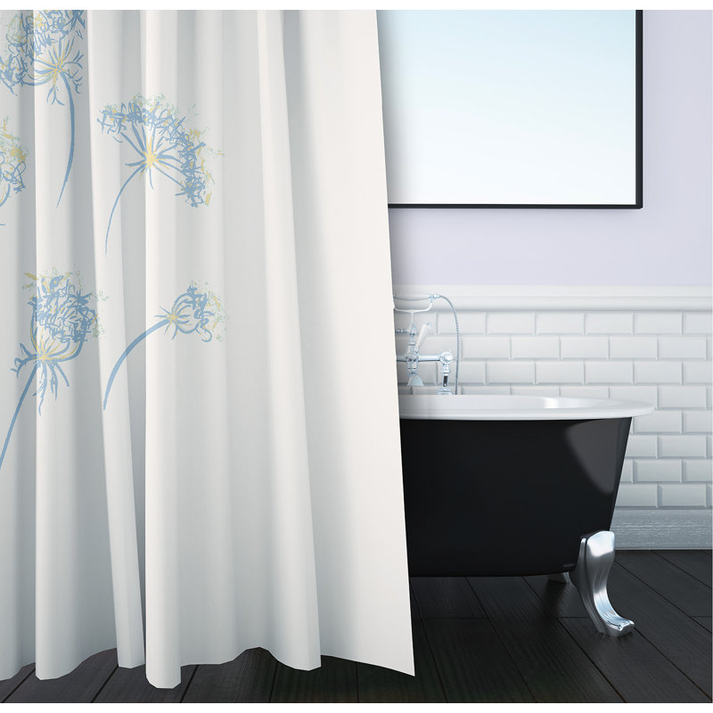 Rideau de douche Sarcoxie Floral par E by Design, Bleu clair
