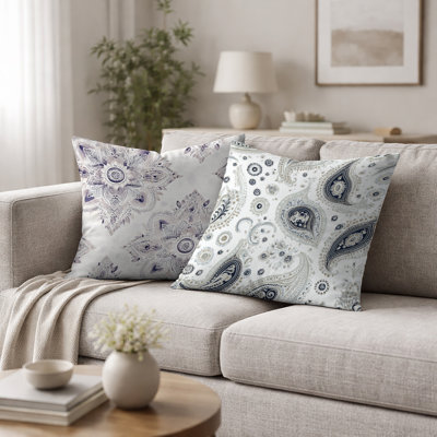Coussin décoratif imprimé cachemire 2 pièces Paisley