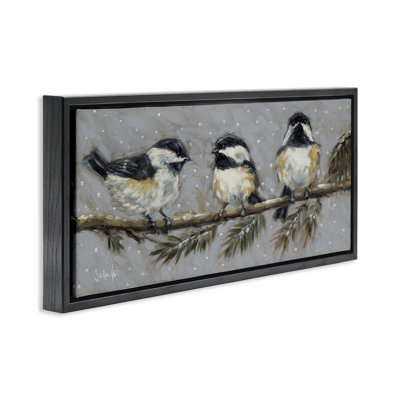 «Winter Bird Trio», art mural encadré par Sarah