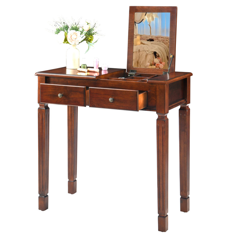 Dressing Table with Mirror, Walnut
