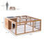 Cage à lapin Rabbit Hutch avec maison principale ouverte, cage à lapin intérieure et extérieure imperméable, cage de cochon d'Inde pour petits animaux avec trois portes-919366