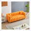 Canapé en molleton pour le salon ou la chambre à coucher comprenant deux coussins décoratifs et un support de pied robuste