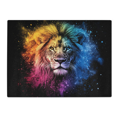 Lion Graphic  Glass Chopping Board