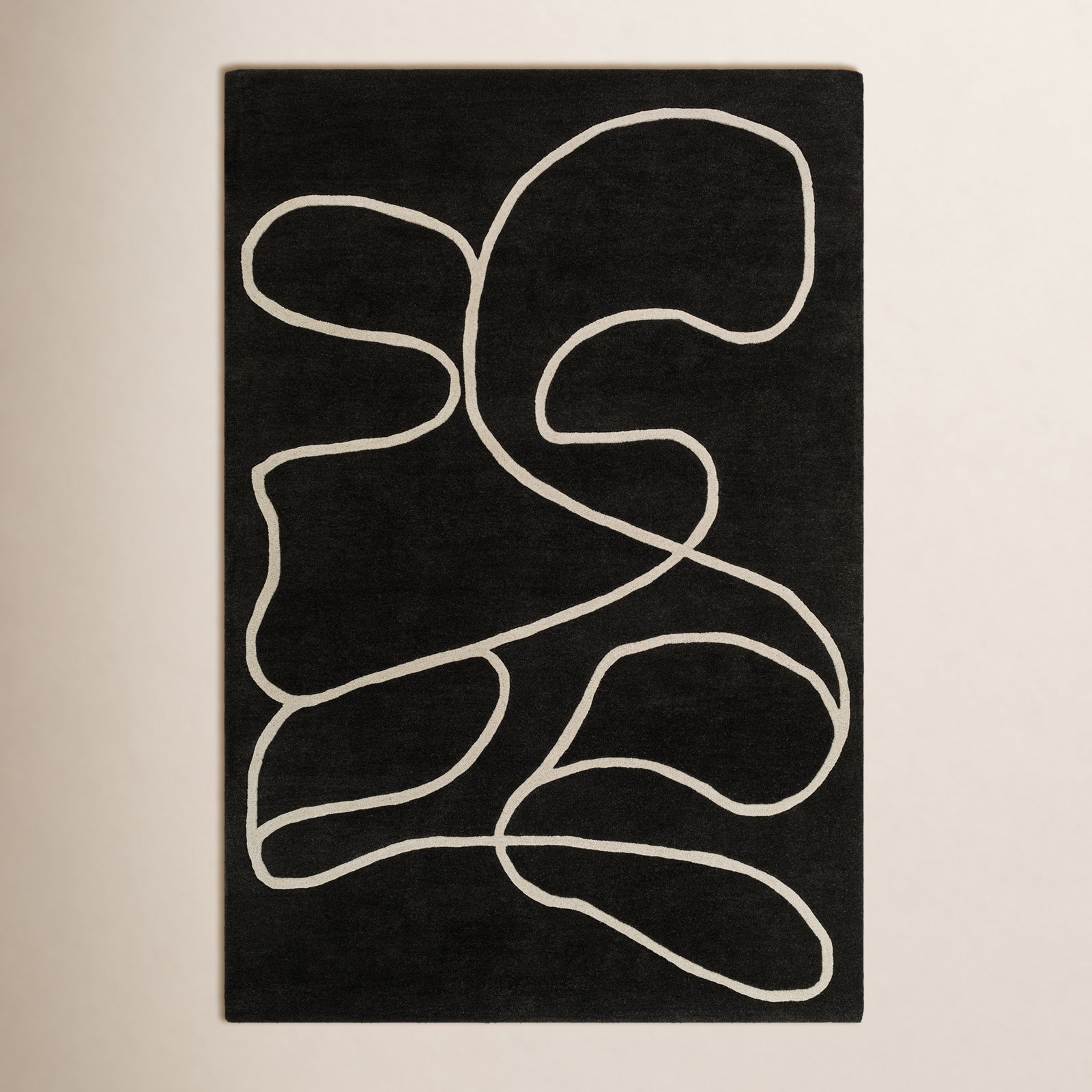 Jason Wu Hand-Woven Black Abstract Rug, Rectangle 8'10" x 12'