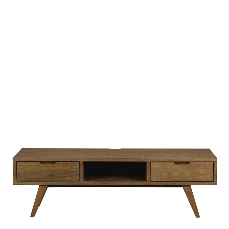 Montgomeryville Unfinished TV Stand for TVs up to 65", Smoked Oak