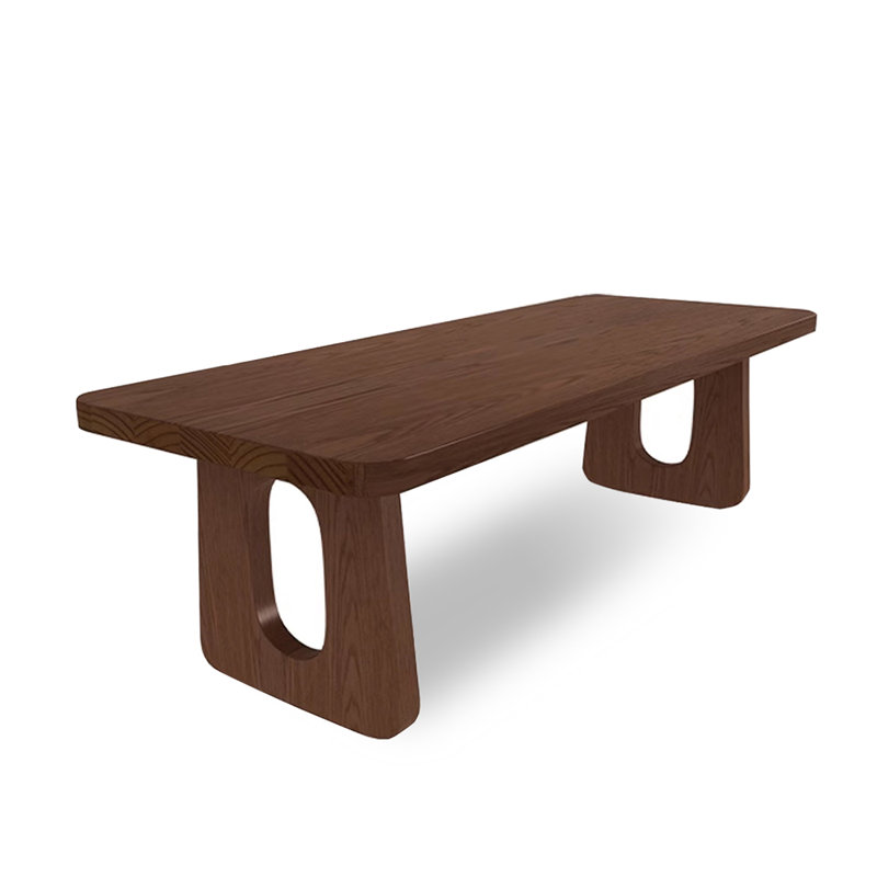 Bureau rectangulaire brun en bois massif, H 29,5 po x l 70,8 po x P 31,5 po
