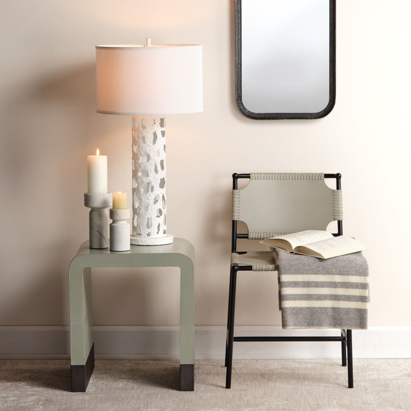 Contemporary White Marble Sleek Candlestick