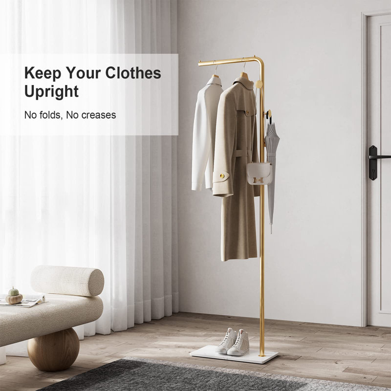 Moesley Metal Freestanding Coat Rack, Gold