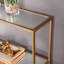 Console étroite, dorée avec miroir-831331451