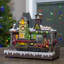 Décoration de table de village de Noël 13 po avec lumières DEL brunes et vertes
