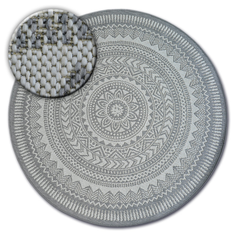 Round Ide Moroccan 120cm X 120cm Indoor / Outdoor Area Rug