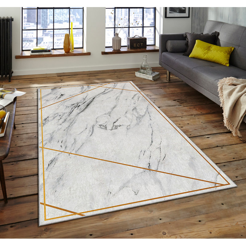 Luxurious Non-Slip Area Rug, 4.0 x 5.9 Feet, 100% Polyester, 740g/m² | Velvet Fabric with Digital Print | Easy-Clean Laminated Sponge Underside, Machine Washable | Perfect for Living Room, Bedroom & Home Decor