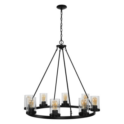 Lustre en roue de chariot pour îlot de cuisine Hylton