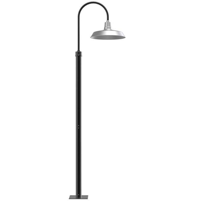 Lampadaire 1 lumière Haleigh (double), H 96 po x l 18,25 po x P 23,5 po, Argent galvanisé