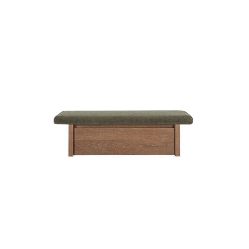 Gemma Upholstered Storage Bench, Dark Green