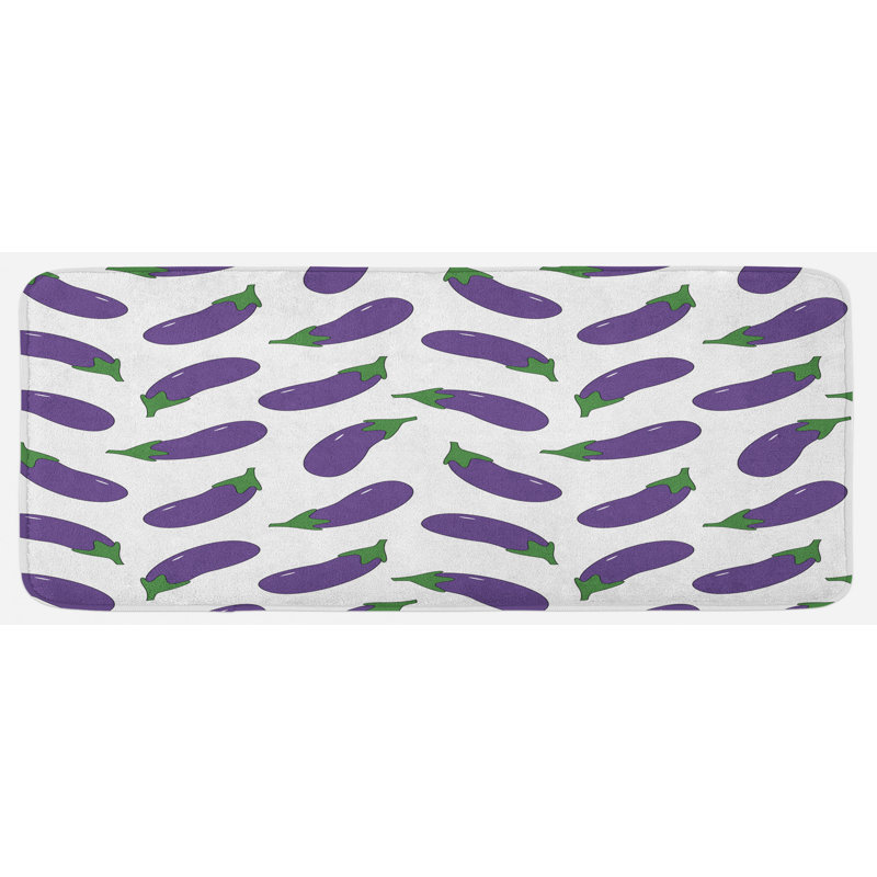 Tapis de cuisine blanc et violet végétalien